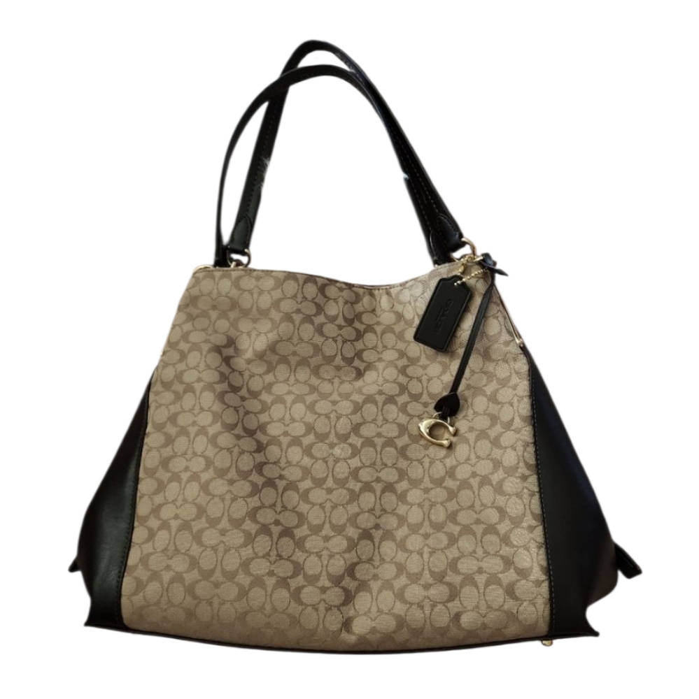 Coach 79697 Signature Jacquard Dalton 31 Shoulder Bag tan & brown